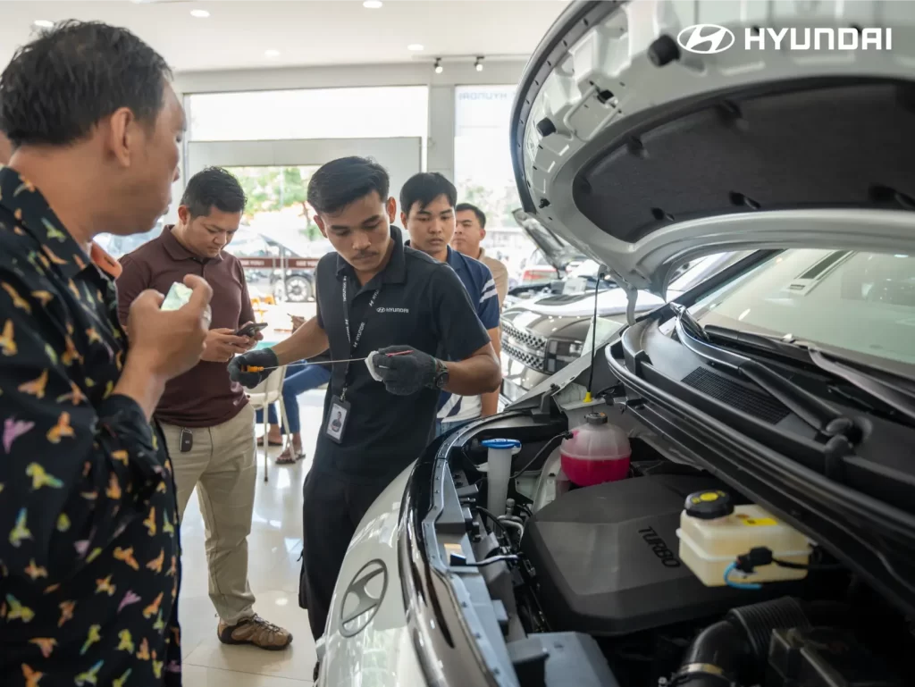Customers engaged directly in checking oil levels, filters, tire pressure, and more with real-time guidance from experts.